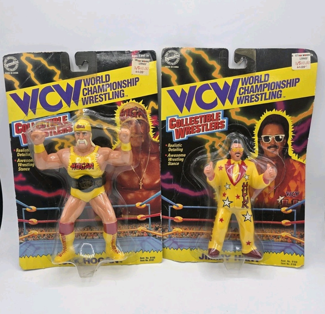 WCW WWE OSFTM Hulk Hogan & Jimmy Hart MOC Series 1 Rare 1994 Belt & Manager New