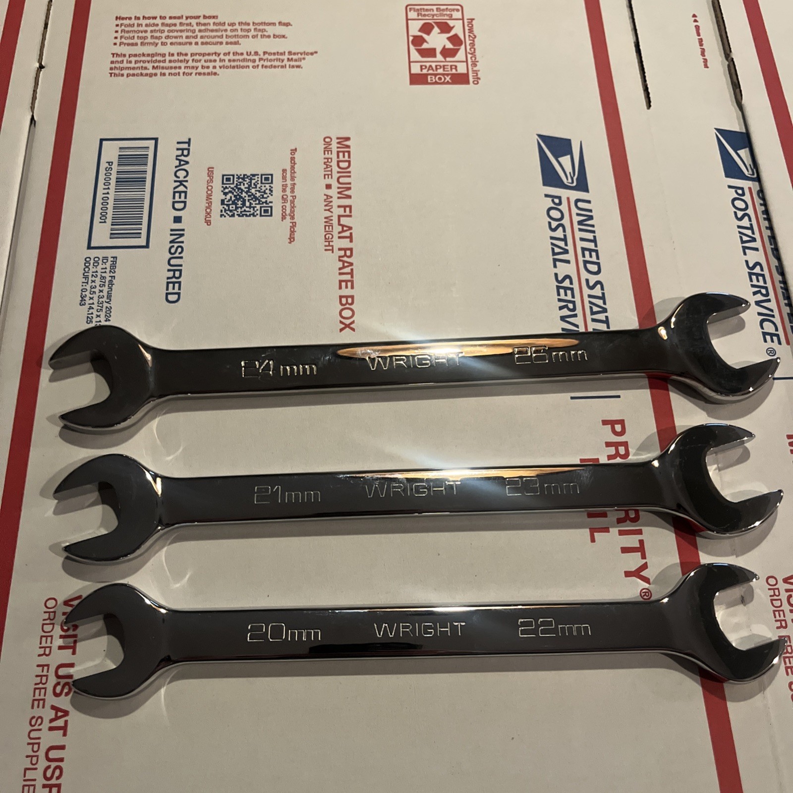 Craftsman USA Professional Metric Open End Wrench Set 20-26mm 13-2022 Wright OEM