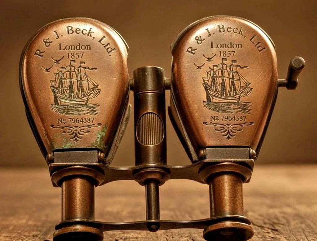 London 1857 Antique R & J. Beck Ltd Field Brass Glasses Binoculars Mother Gift London 1857 Antique R & J. Beck Ltd Field Brass Glasses Binoculars Mother Gift