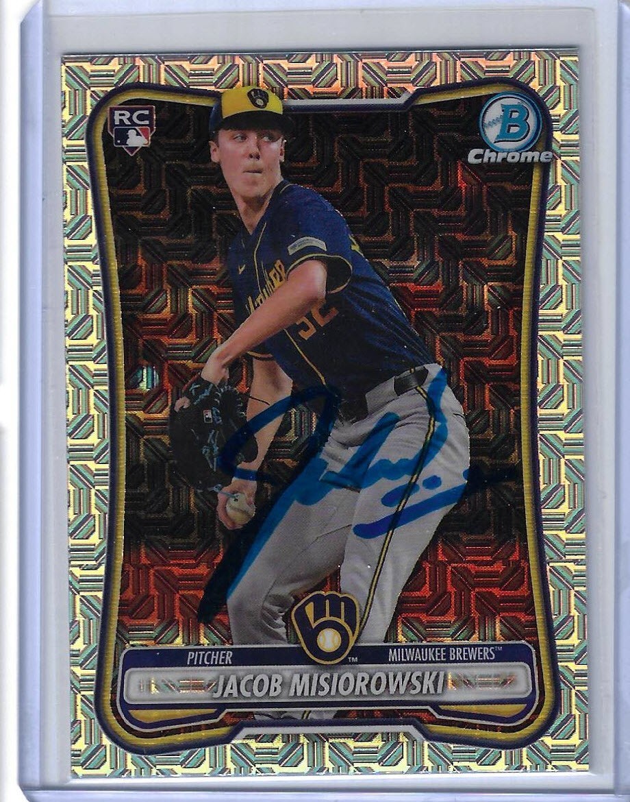 Jacob Misiorowski Autographed 2026 Bowman Chrome MOJO Refractor 35 Rookie Card