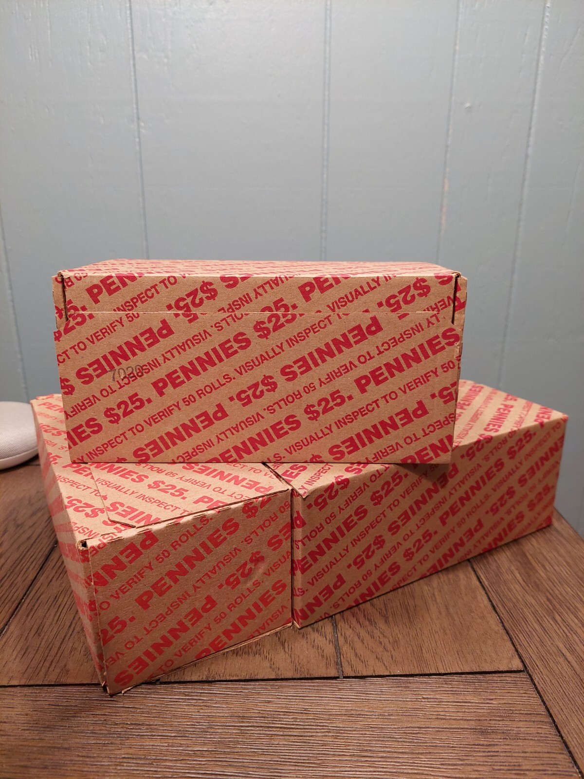 3 Sealed Bank Boxes Of  50 Rolls Penny  Box $25 FV Unopened Unsearched