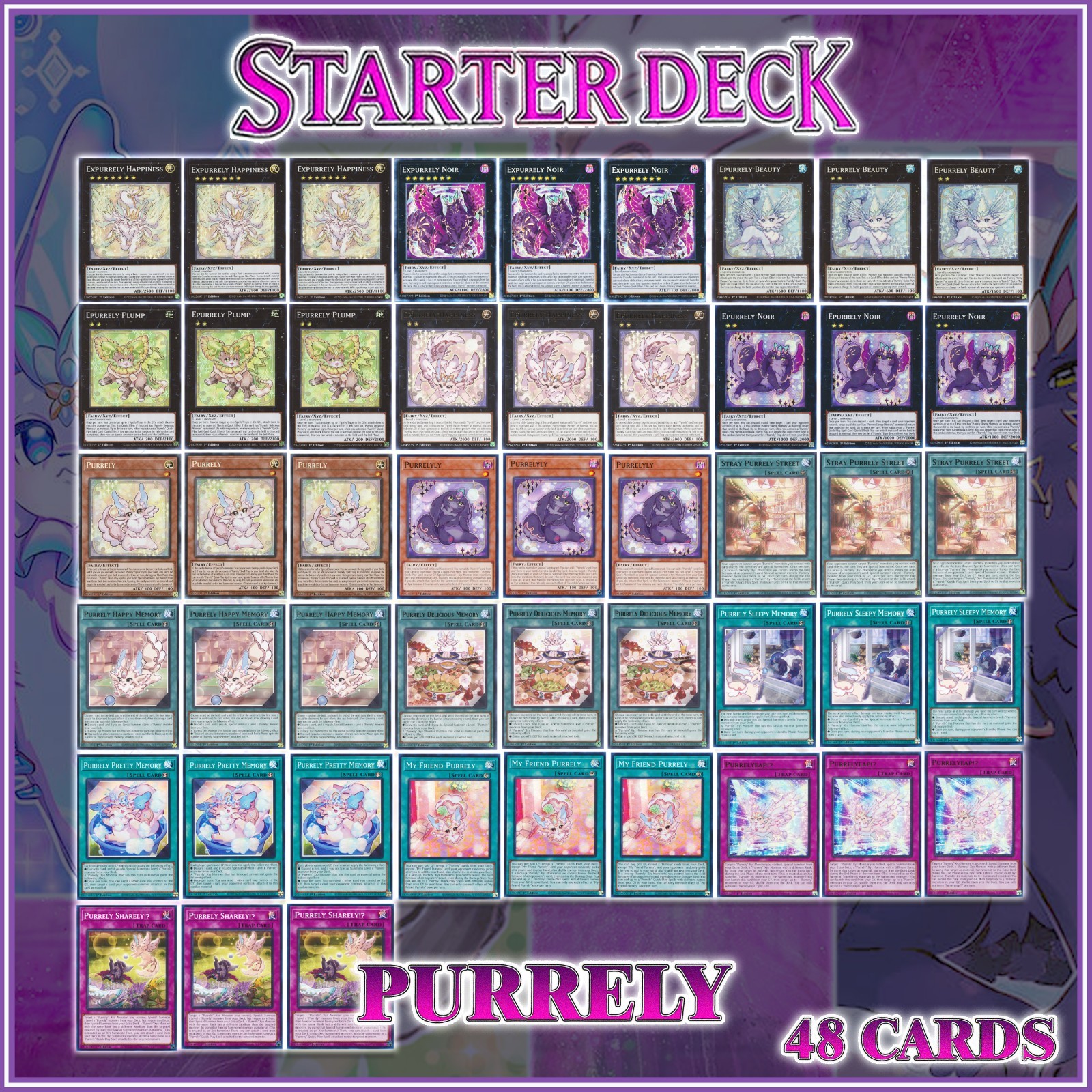 PURRELY STARTER DECK 48 | Noir Expurrely Memory Happiness Beauty Plump YuGiOh