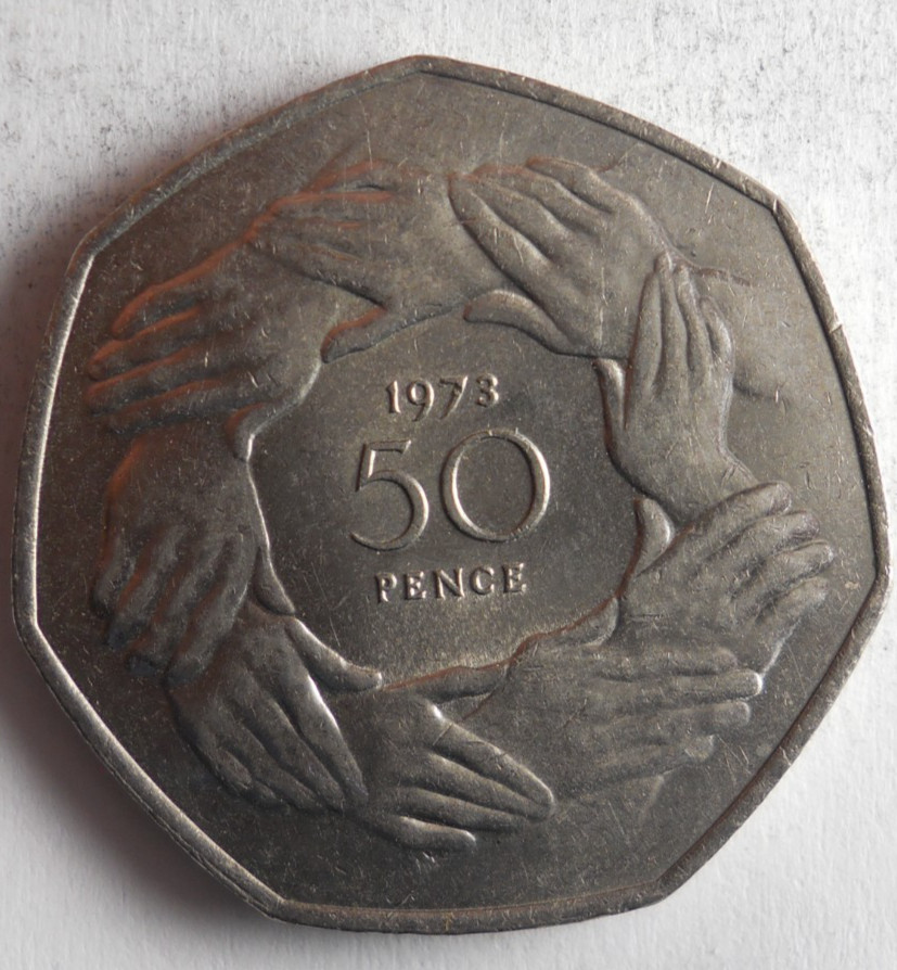 1973 GREAT BRITAIN 50 PENCE - Excellent Coin -  - Bin #409