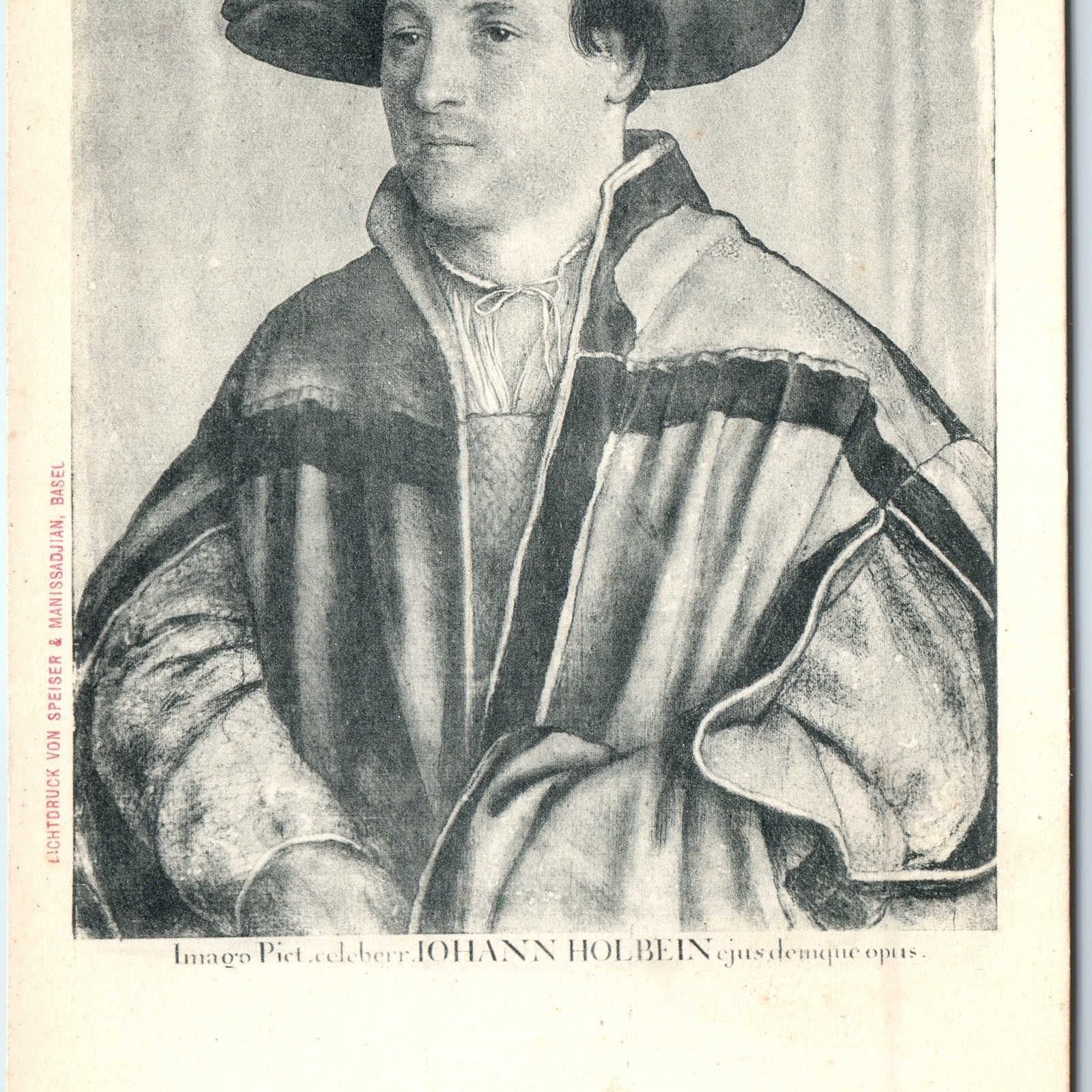 c1900s Johann Holbein Postcard Self Portrait Artist Lichtdruck Speiser Basel UDB c1900s Johann Holbein Postcard Self Portrait Artist Lichtdruck Speiser Basel UDB