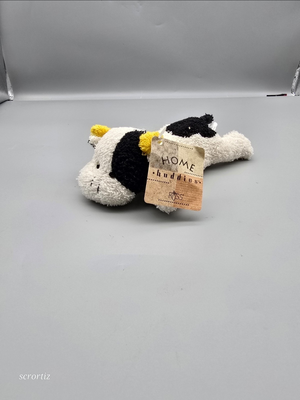 Vintage Russ Terry Cloth Home Buddies Stuffed Plush Cow Biff W/ Paper Tags 4163