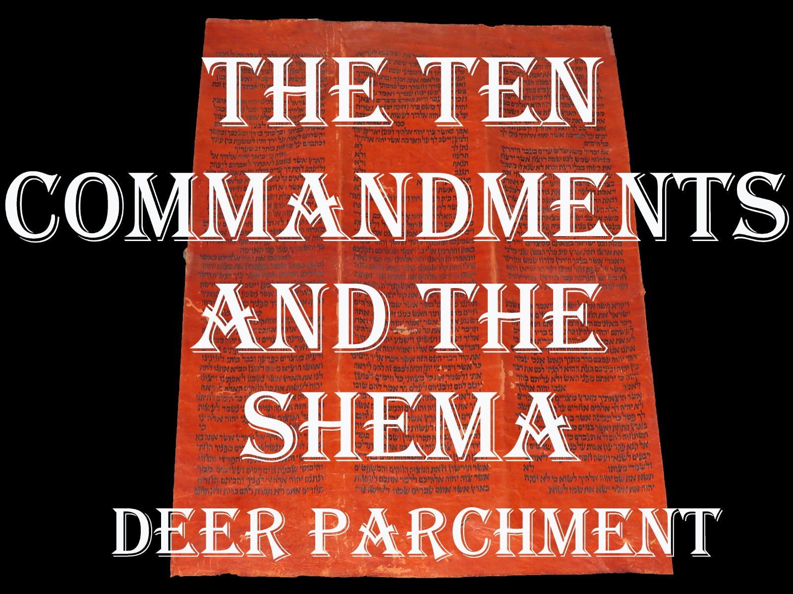 Antique Yemenite Torah Scroll Fragment 250-300 Yrs Ten Commandments Shema Israel