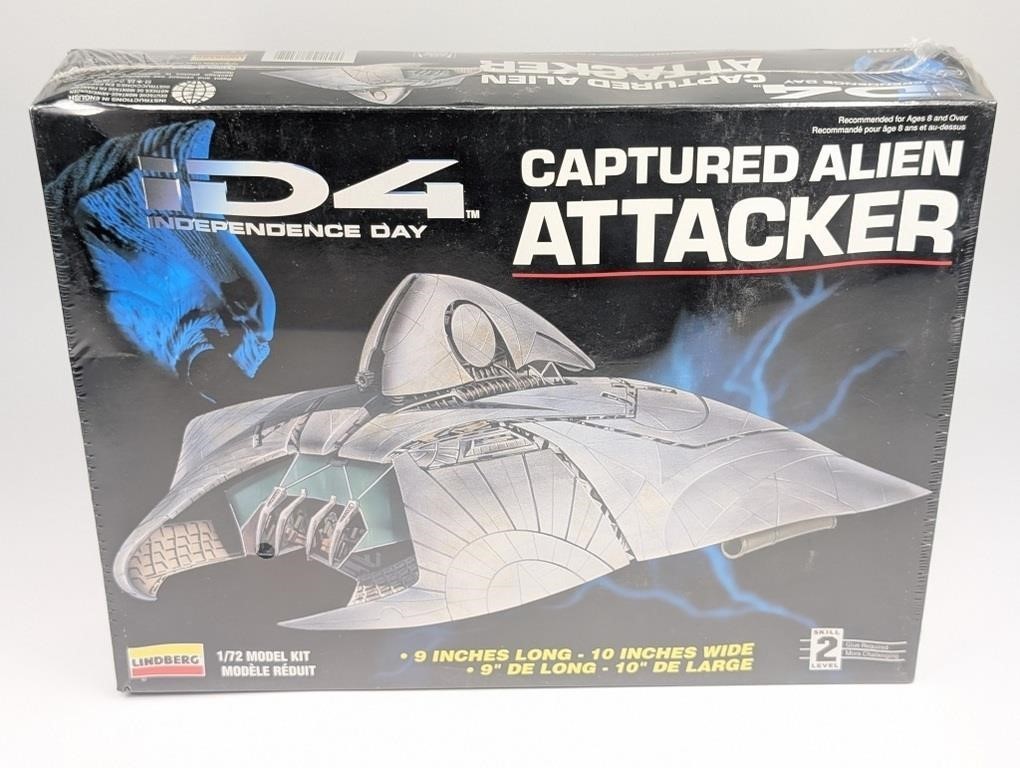 ID4 Captured Alien Attacker Model Independence Day NIOB 1996 Lindberg 1:72 new