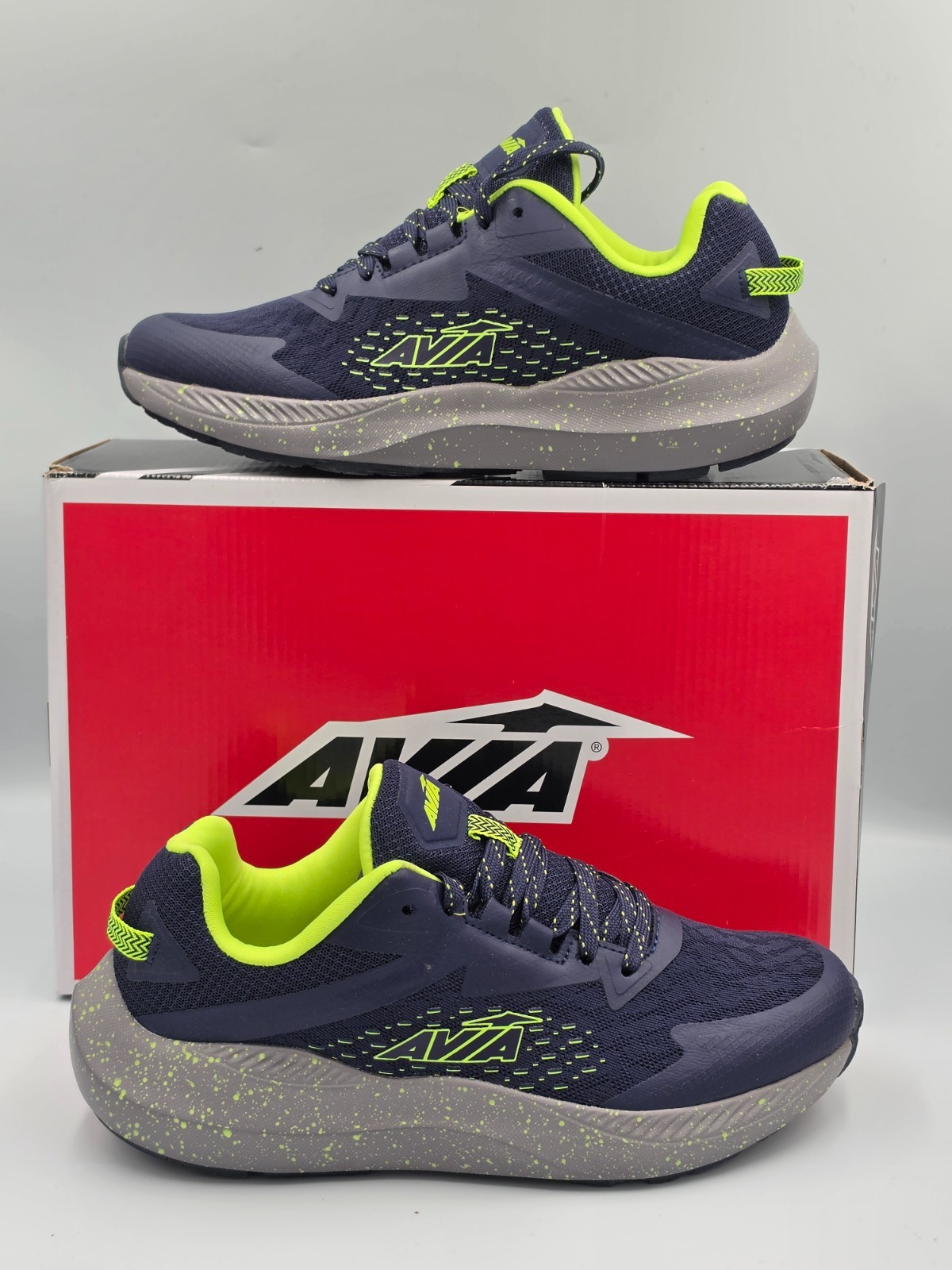 AVIA Men\'s Avi-Storm Athletic Running Sneakers Blue/Lime Size 8.5M