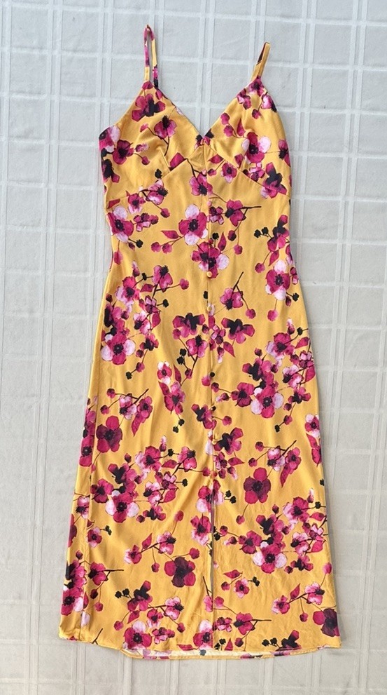 Anthropologie Hutch “Liddy” Floral Slip dress Mustard Yellow Women’s Size M