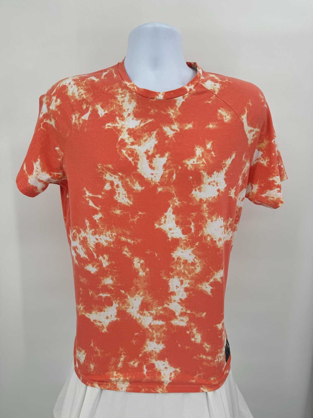 Gymshark Men\'s Medium Athletic T-Shirt Orange Tye Dye Camo Gym Workout