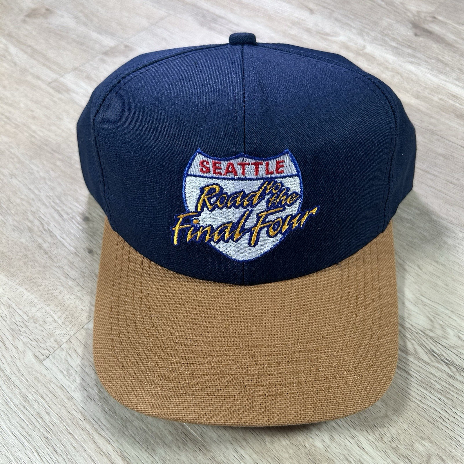 VTG 1995 Seatlle Final Four Snapback Hat NCAA Basketball K Products Blue Cap USA