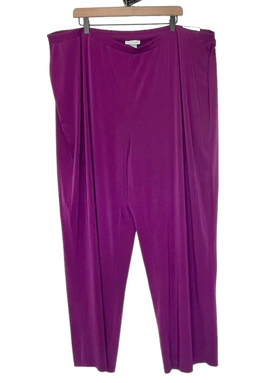 NEW Catherines Size 30W Purple Liquid Knit Elastic Waist Pull-On Pants