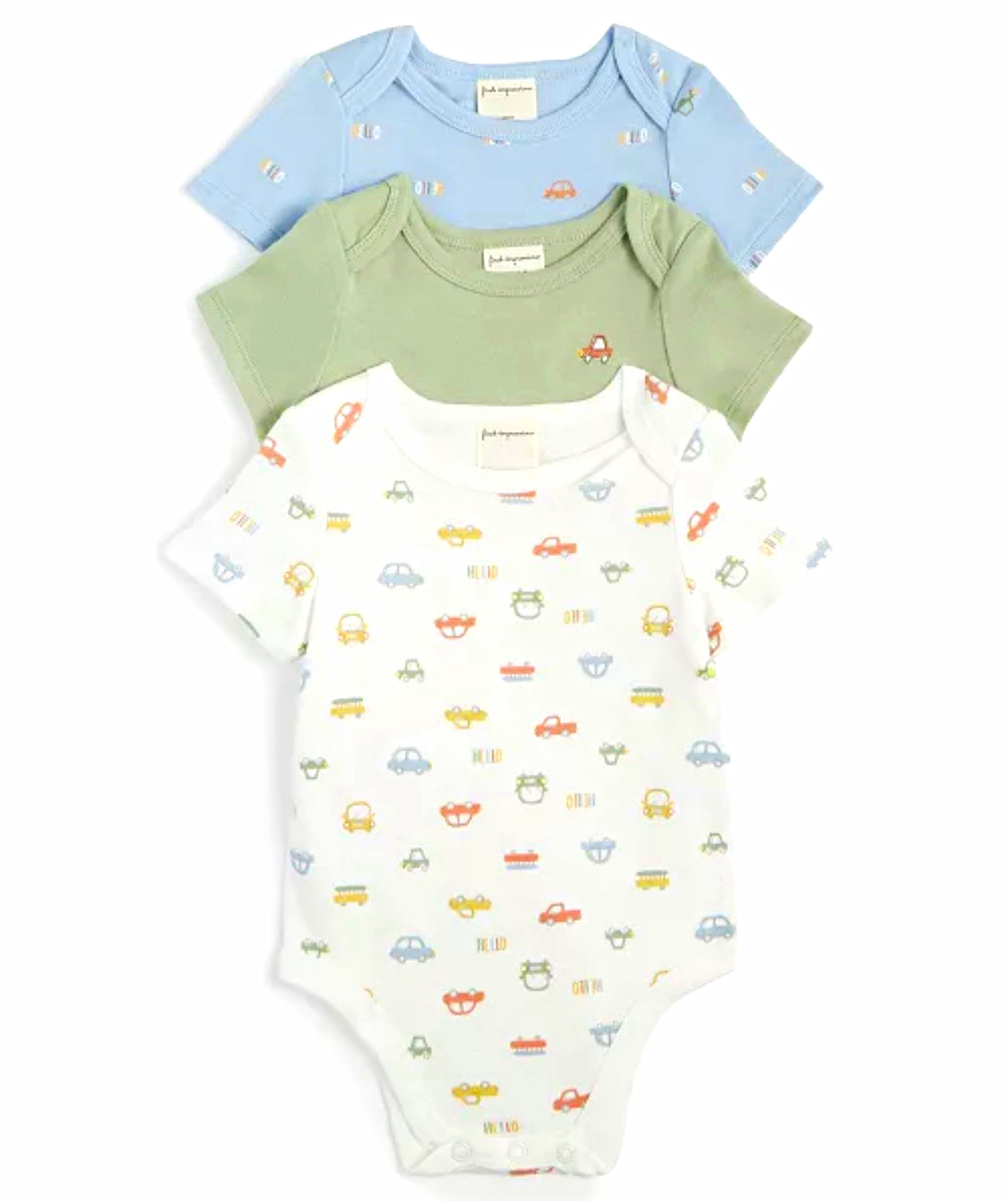 NEW 3PC Baby Boy Bodysuits Set Cotton Short Sleeve 0-3M NEW 3PC Baby Boy Bodysuits Set Cotton Short Sleeve 0-3M