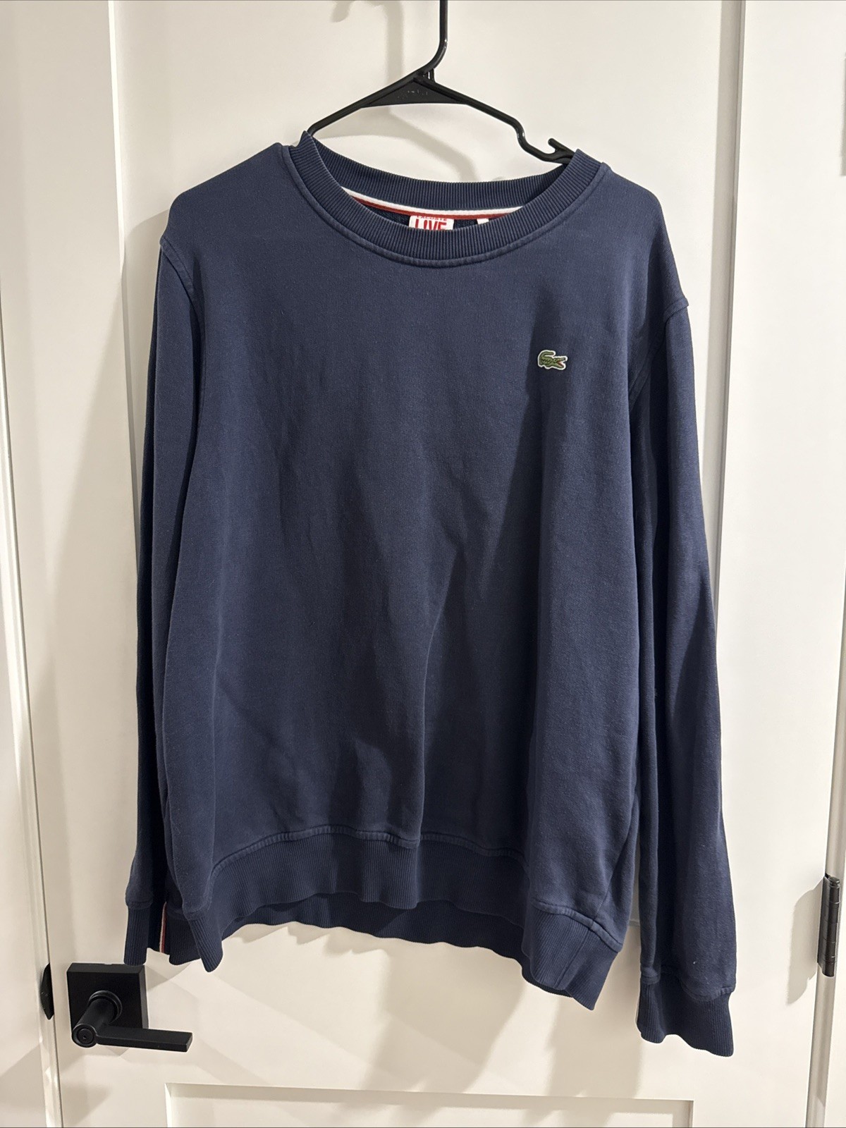 Lacoste Live Cotton Sweatshirt Navy Blue Crewneck Logo Size 6 Lacoste Live Cotton Sweatshirt Navy Blue Crewneck Logo Size 6