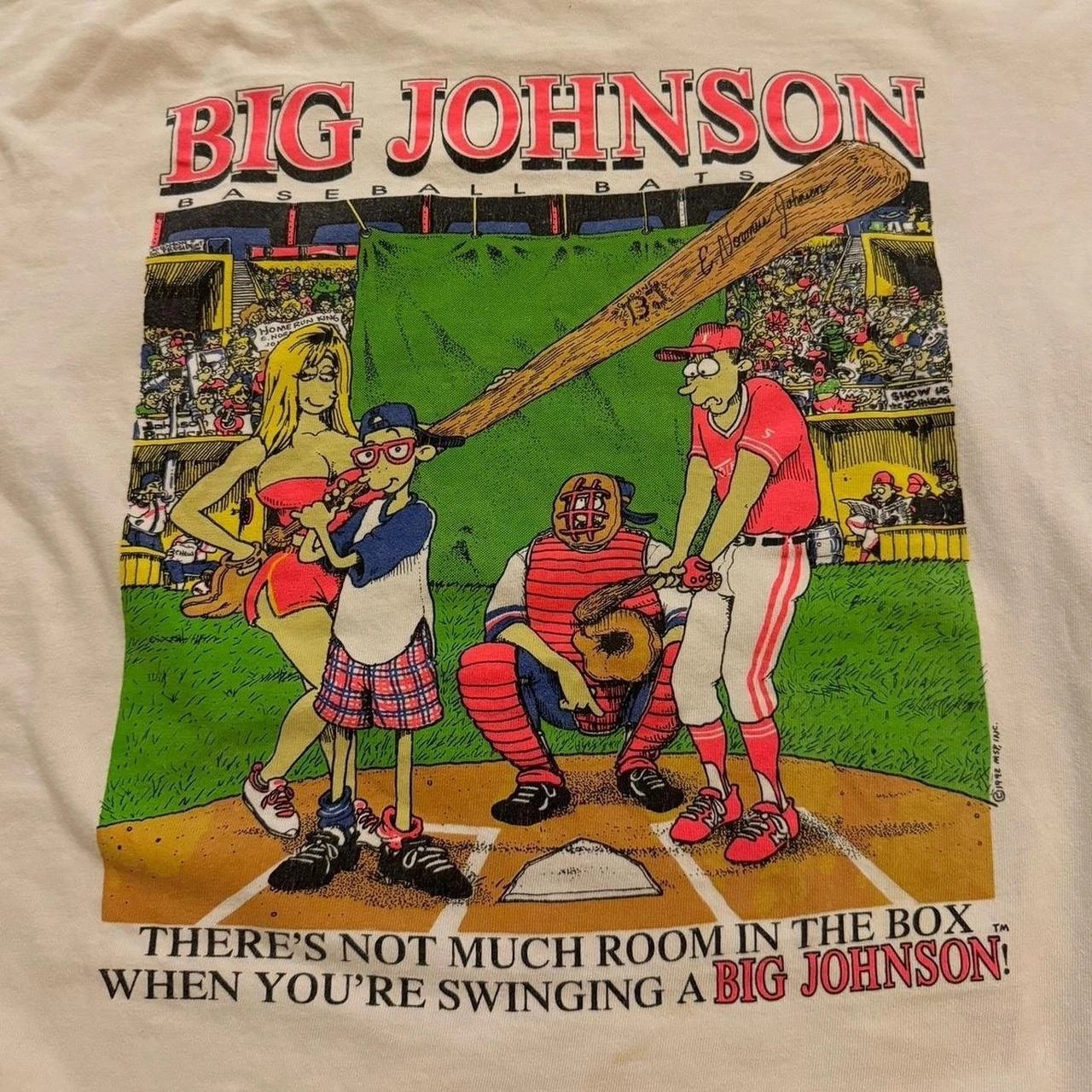 Retro 1992 Big Johnson Baseball Bats Spinoff Graphic T shirt vtg Reprint S-5XL