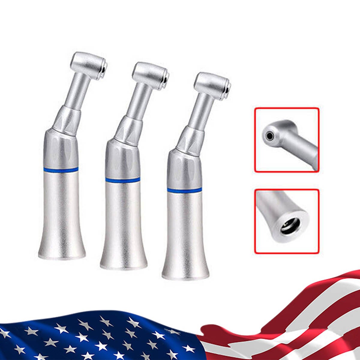 3PCS NSK Style Dental Slow Low Speed Handpiece Contra Angle Push Button