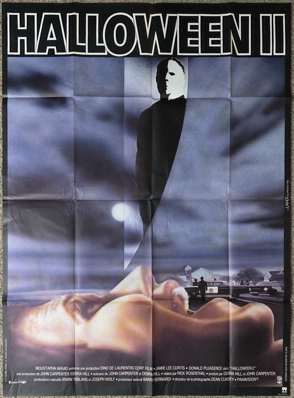 HALLOWEEN 2 Original HUGE French Grande POSTER John Carpenter 1982 Michael Myers