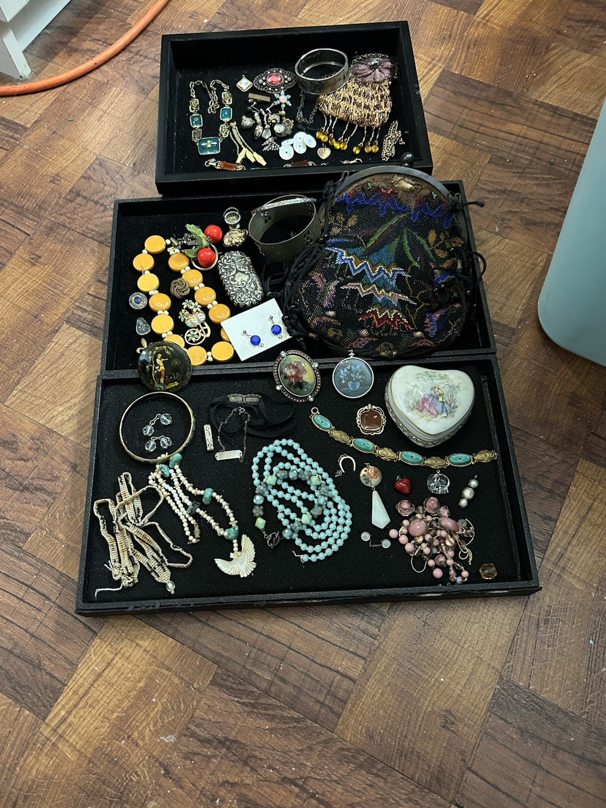 Great Big Vintage Victorian Deco Eclectic Jewelry Lot Variety Wearable Repurpose