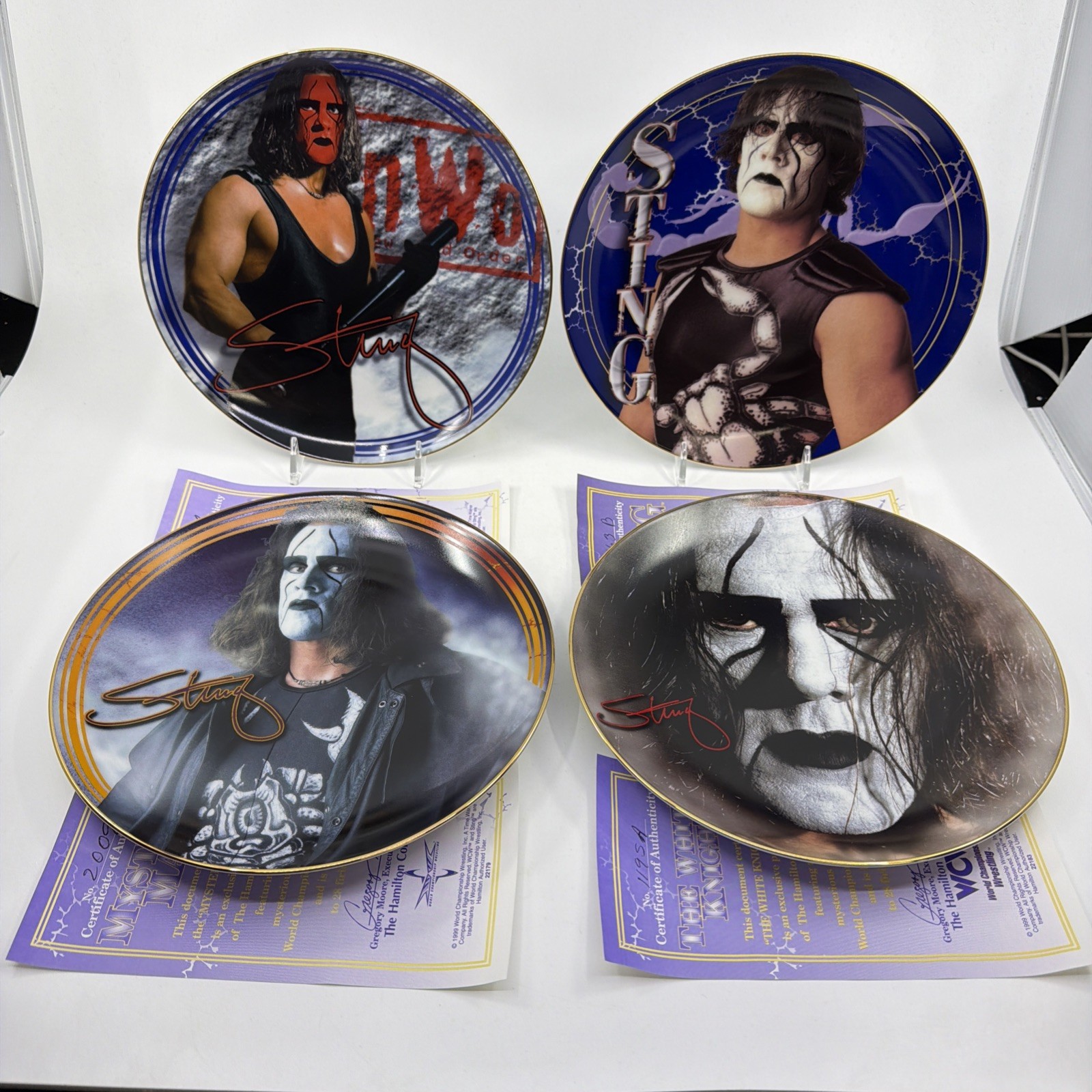 WCW Sting Collector Plate Set of 4 Hamilton Collection with COAs WWE WWF WCW Sting Collector Plate Set of 4 Hamilton Collection with COAs WWE WWF