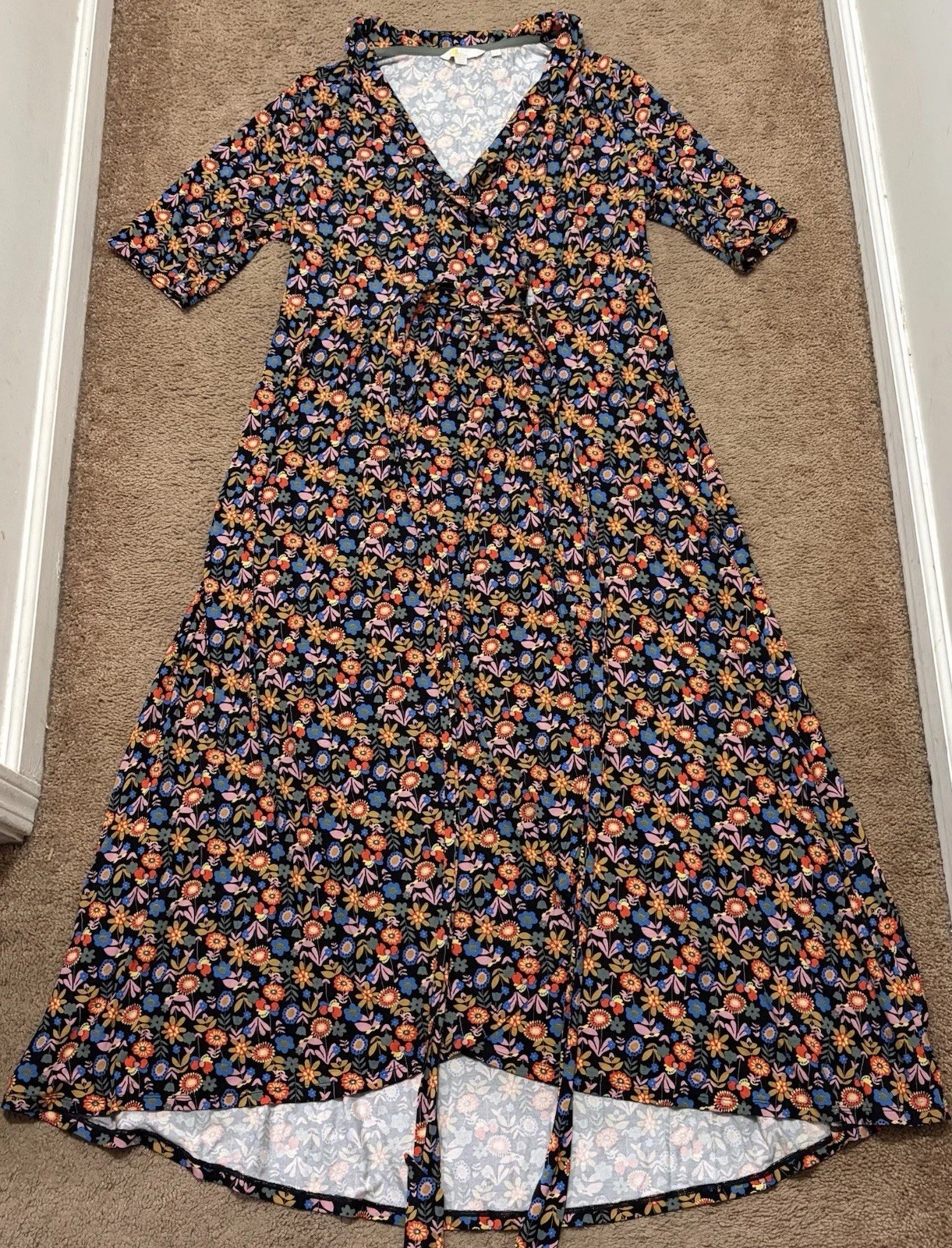 Boden Lavinia Jersey Wrap Dress in Flora Bloom Size US 14 L Long