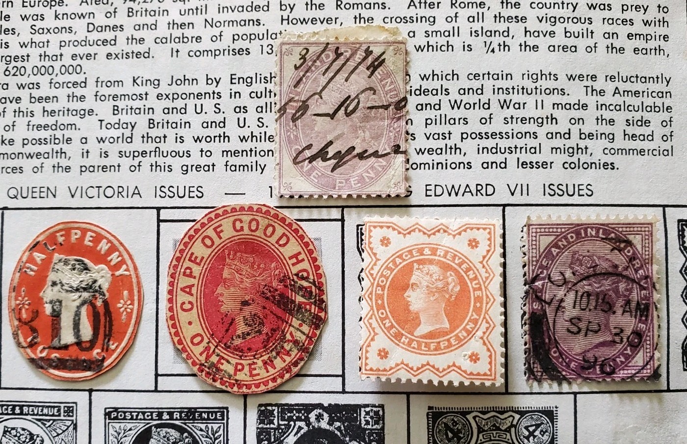 Great Britain Stamps - (5) Early Queen Victoria Stamps - Used Hinged Great Britain Stamps - (5) Early Queen Victoria Stamps - Used Hinged