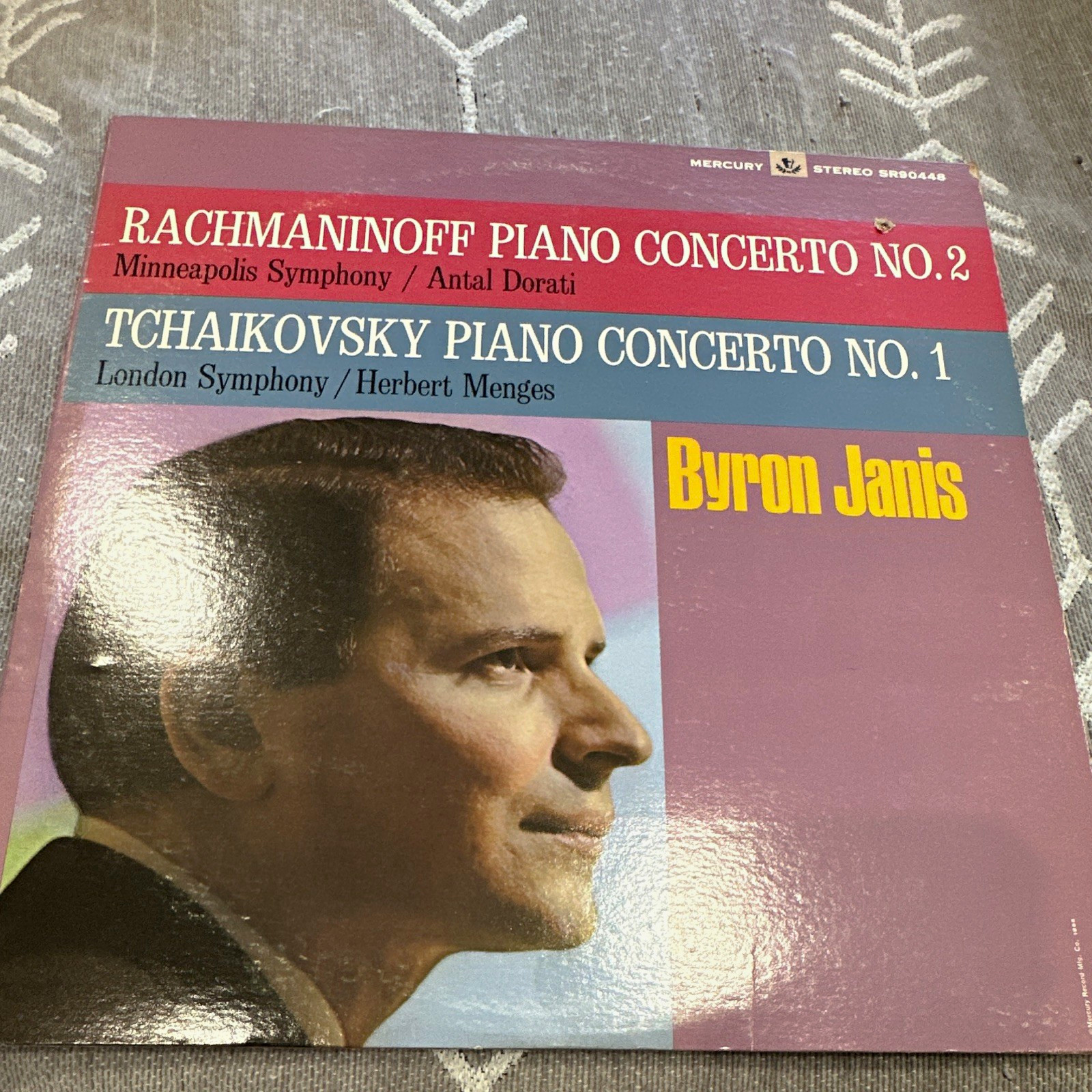 Mercury Rachmaninoff/Tchaikovsky Piano Concertos Byron Janis LP Stereo SR90448