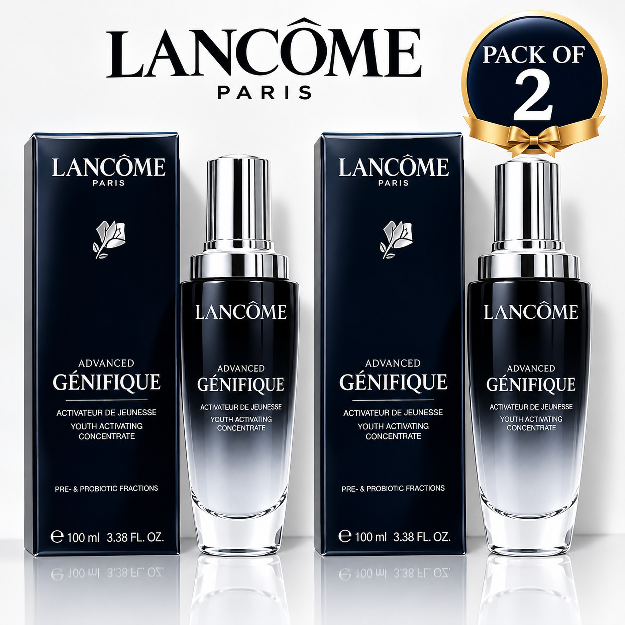 2x Lancome Advanced Genifique Youth Activating Concentrate 3.38oz /100ml New