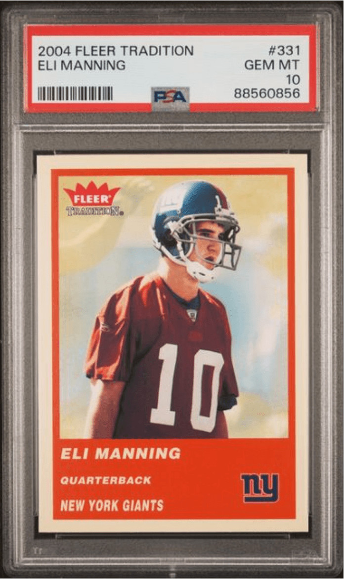 Graded 2004 Fleer Tradition Eli Manning #331 Rookie RC Football Card PSA 10
