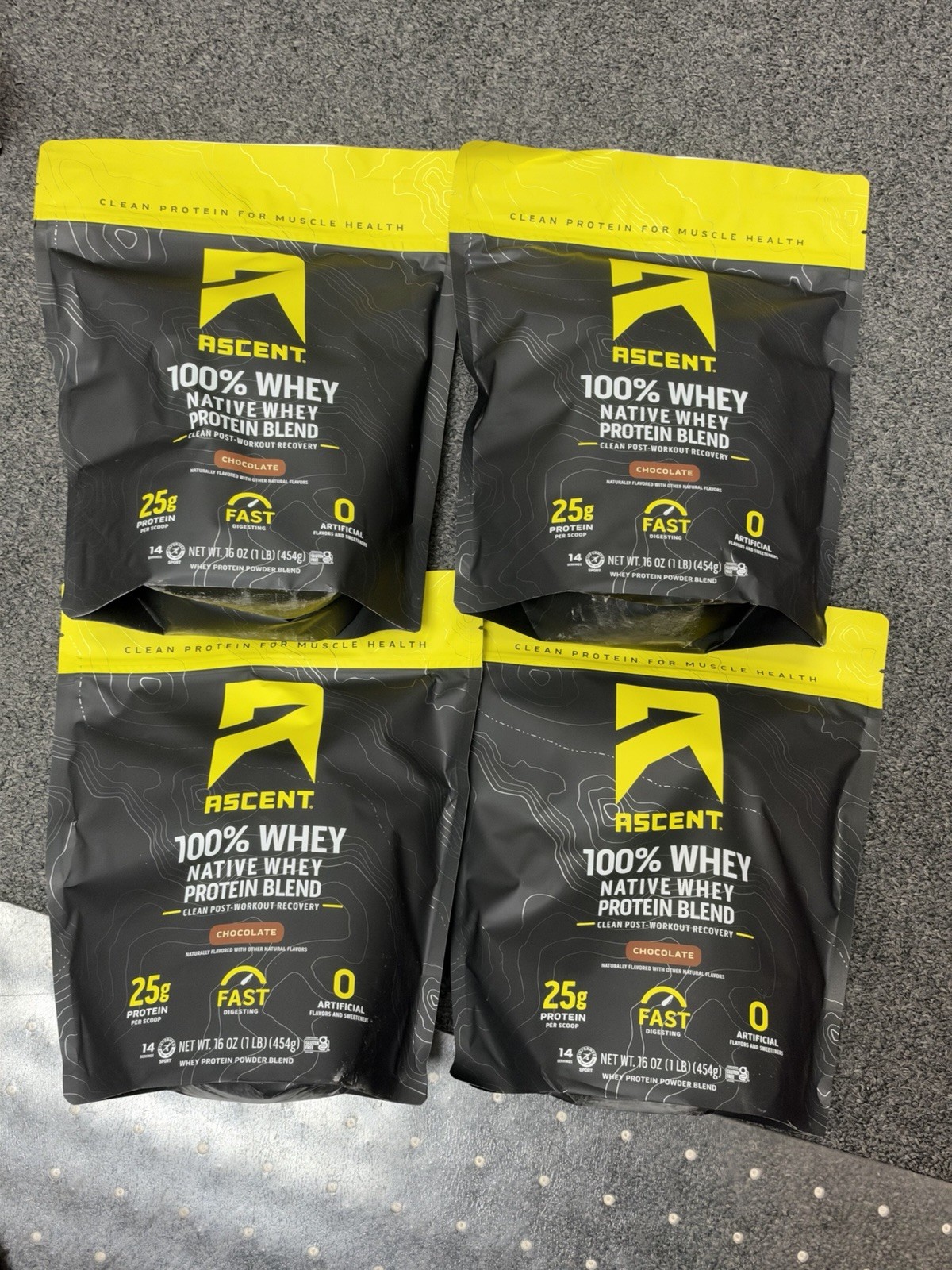 ascent Whey protein powder 4 lbs Chocolate Flavor Exp1/24/27