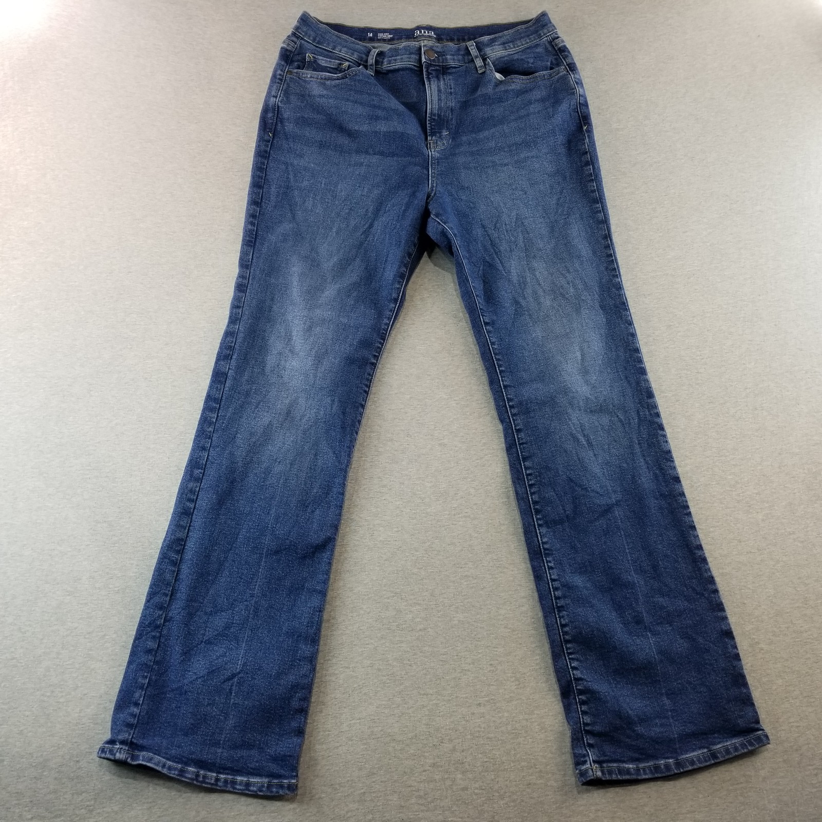 a.n.a Jeans Women\'s Sz 14 Blue Wash High Rise Bootcut Stretch Normcore VTG