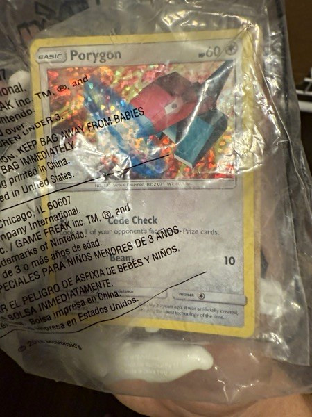 2018 POKEMON MCDONALD\'S  #12 PORYGON-HOLO NEW still in bag unopened single card