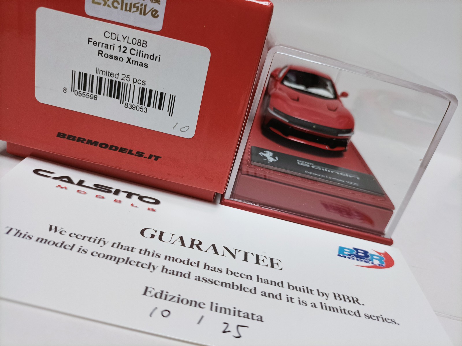 BBR Deluxe 1:43 Ferrari 12 Cilindri Rosso Xmas Red Car Model BBR Deluxe 1:43 Ferrari 12 Cilindri Rosso Xmas Red Car Model