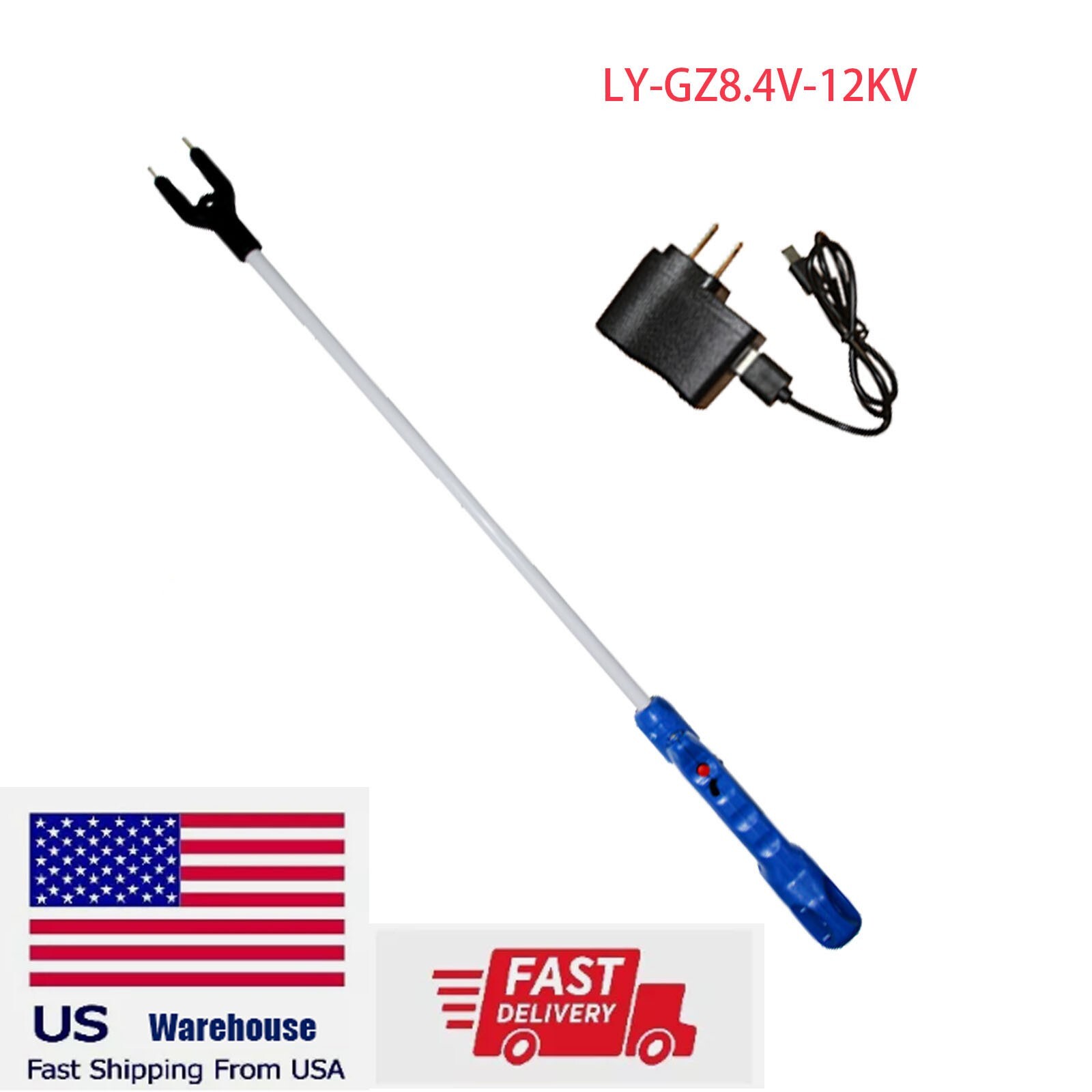 Livestock Prod Electric Cattle Prod Rechargeable Safety Animal Hot Shot US