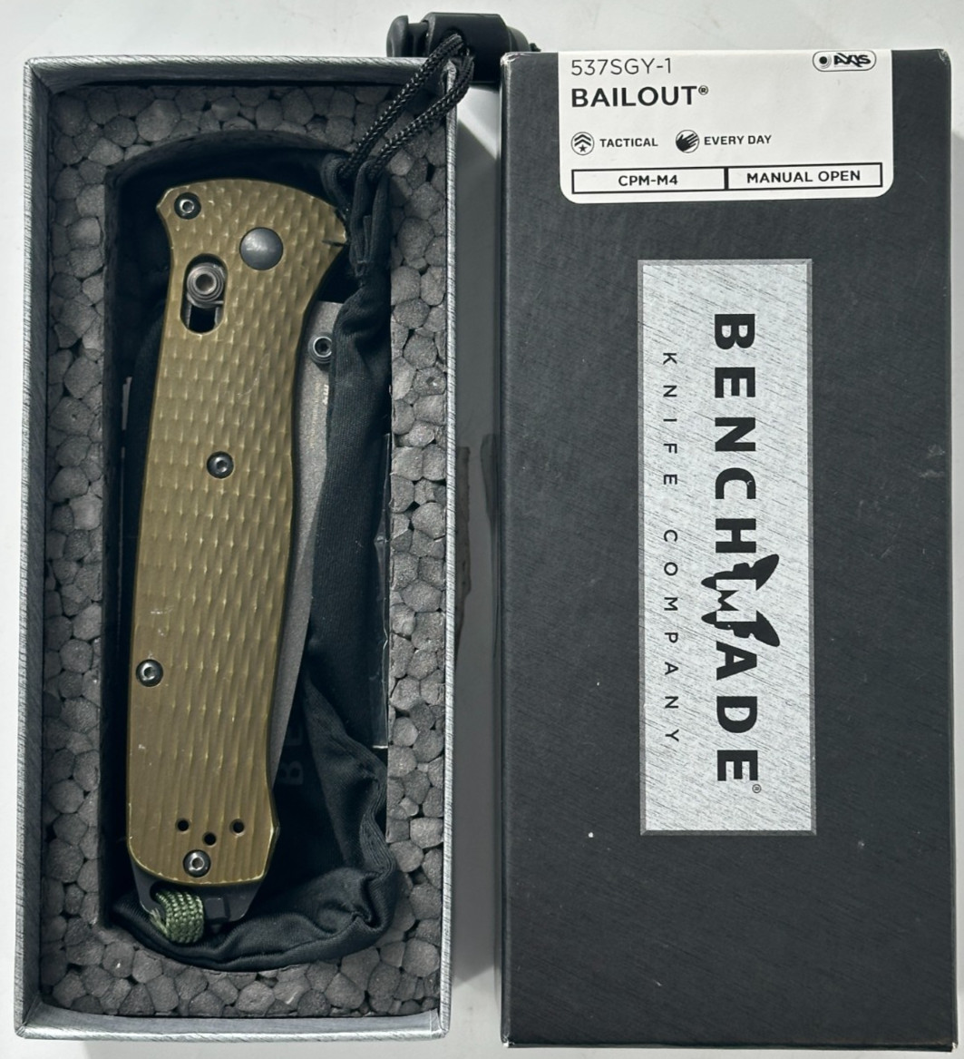 Benchmade Bailout Woodland Green Aluminum 537SGY-1 Folding Pocket Knife Benchmade Bailout Woodland Green Aluminum 537SGY-1 Folding Pocket Knife