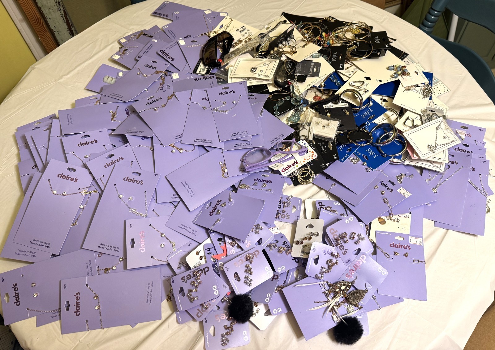 280 + ITEMS NEW CARDED JEWELRY LOT CLAIRE’S SOME STERLING SILVER GOLD 