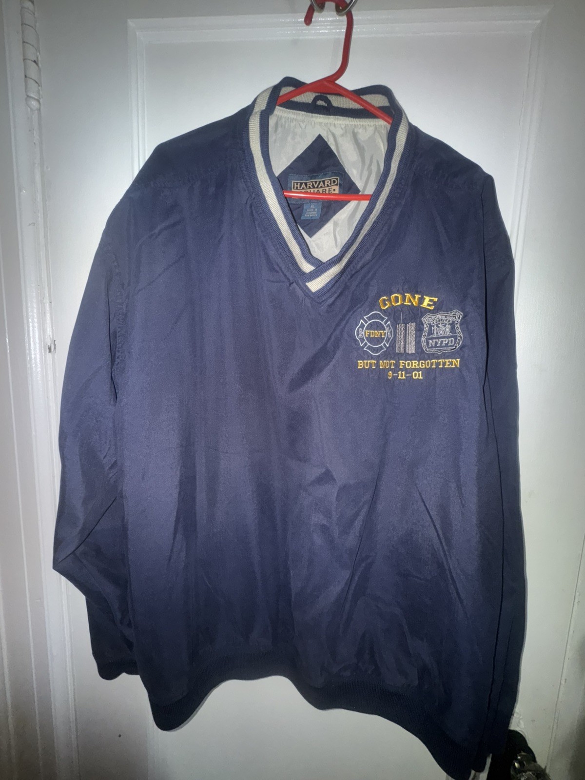 RARE VTG FDNY Blue XL Windbreaker Harvard Square 9/11 Gone But Not Forgotten RARE VTG FDNY Blue XL Windbreaker Harvard Square 9/11 Gone But Not Forgotten