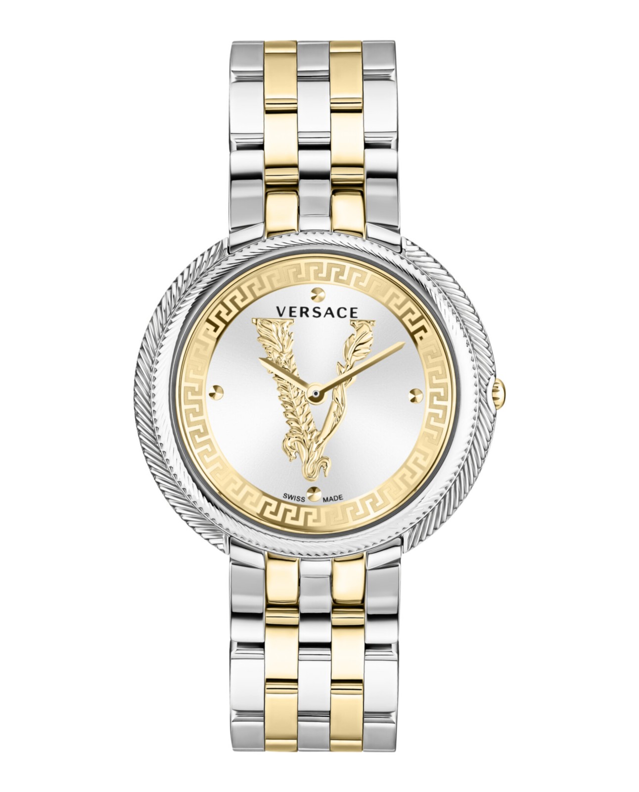 Versace Thea Women’s Watch, Swiss Made Luxury Designer Watch with Silver Sunray