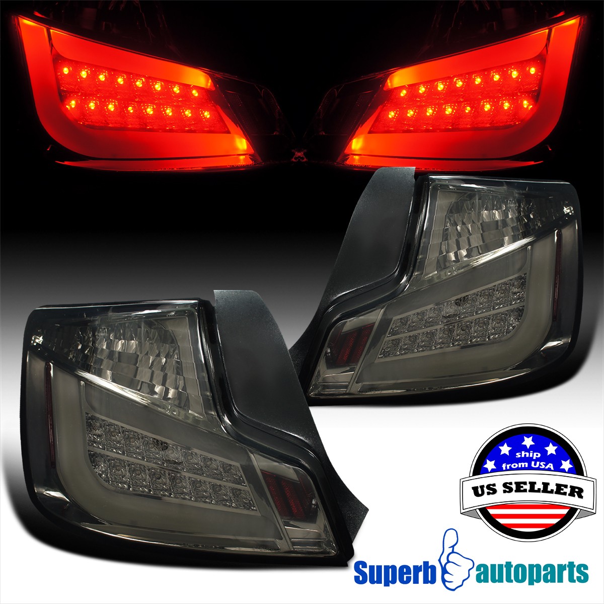 Fits 2011-2013 Scion tC LED Tail Brake Lamps Rear Stop Lights Smoke Fits 2011-2013 Scion tC LED Tail Brake Lamps Rear Stop Lights Smoke