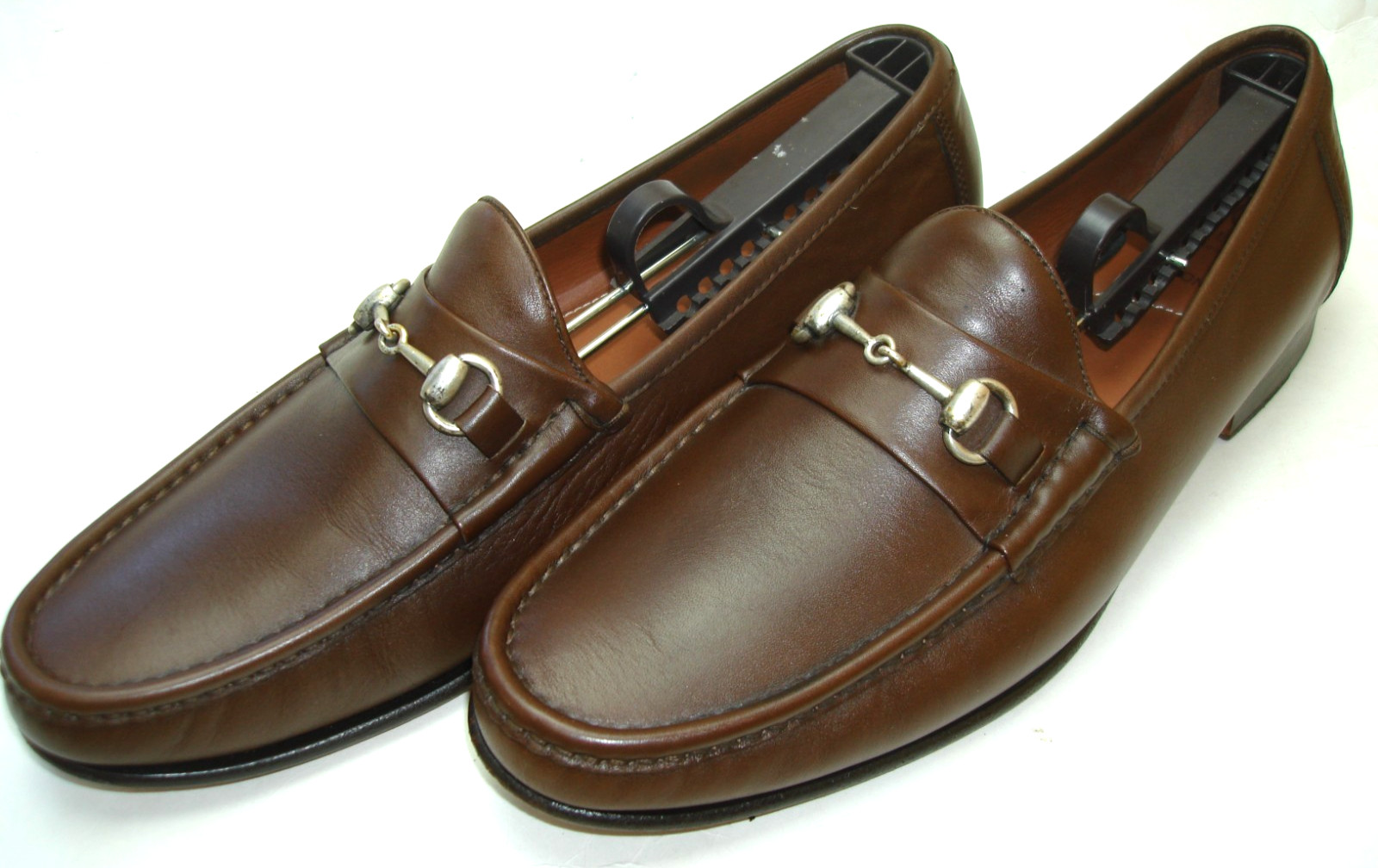 Men’s 11 D ALLEN EDMONDS VERONA II Brown Leather Horsebit Loafers ITALY
