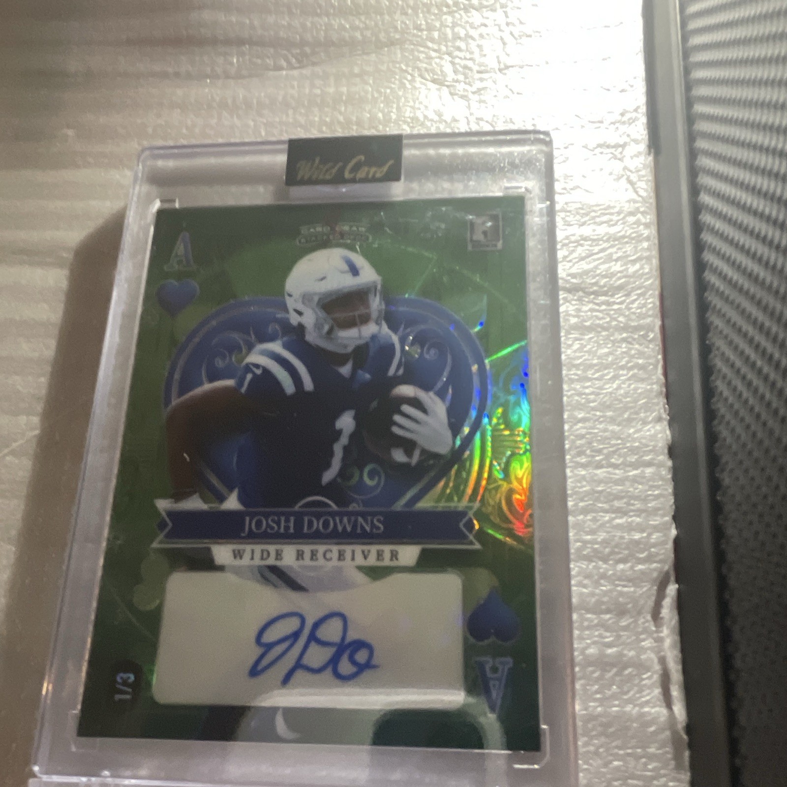 Wild Card 2023 Clubhouse Josh Downs Colts Auto Serial Numbered 1/3 PR3 Wild Card 2023 Clubhouse Josh Downs Colts Auto Serial Numbered 1/3 PR3