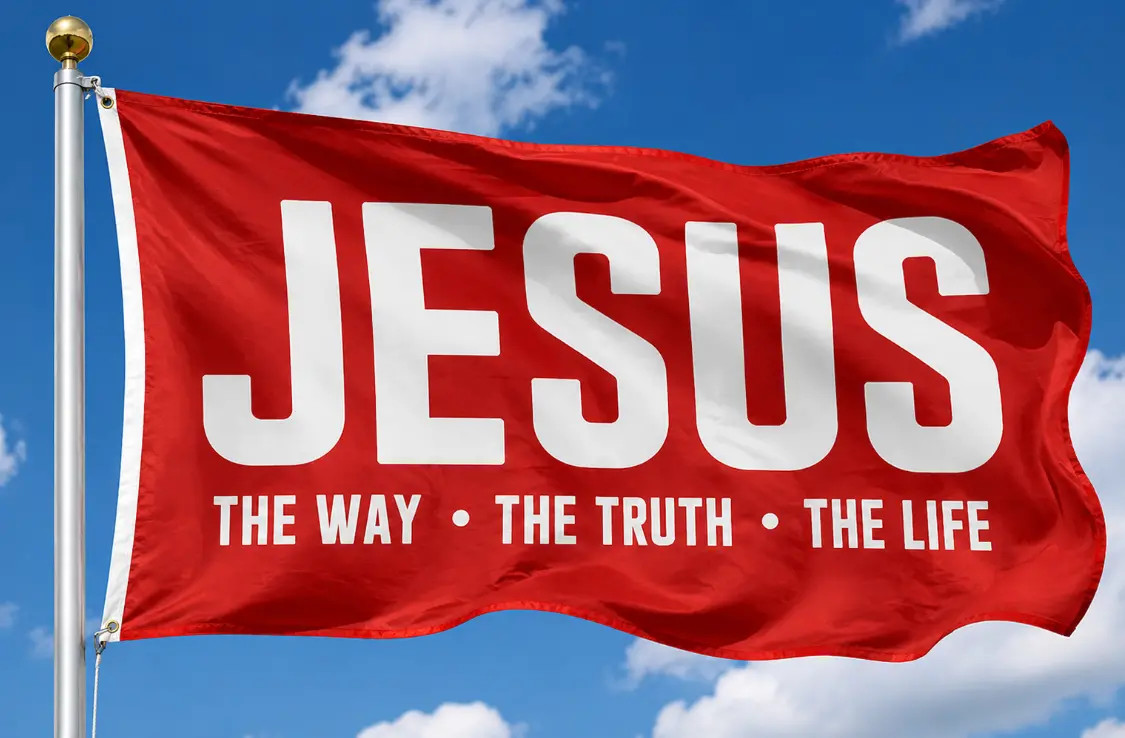 Jesus The Way The Truth The Life Christian Faith Flag Wall Banner Jesus The Way The Truth The Life Christian Faith Flag Wall Banner