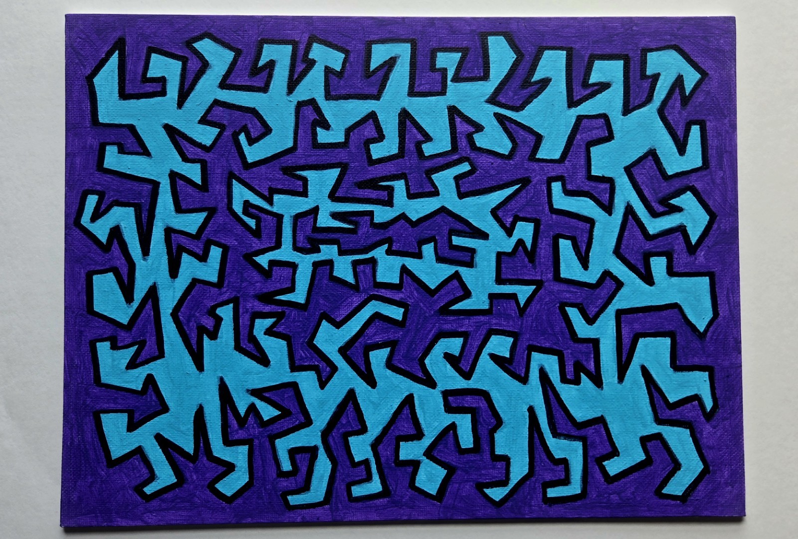 Original Shapizm Artwork Layered Abstract Canvas Acrylic Painting