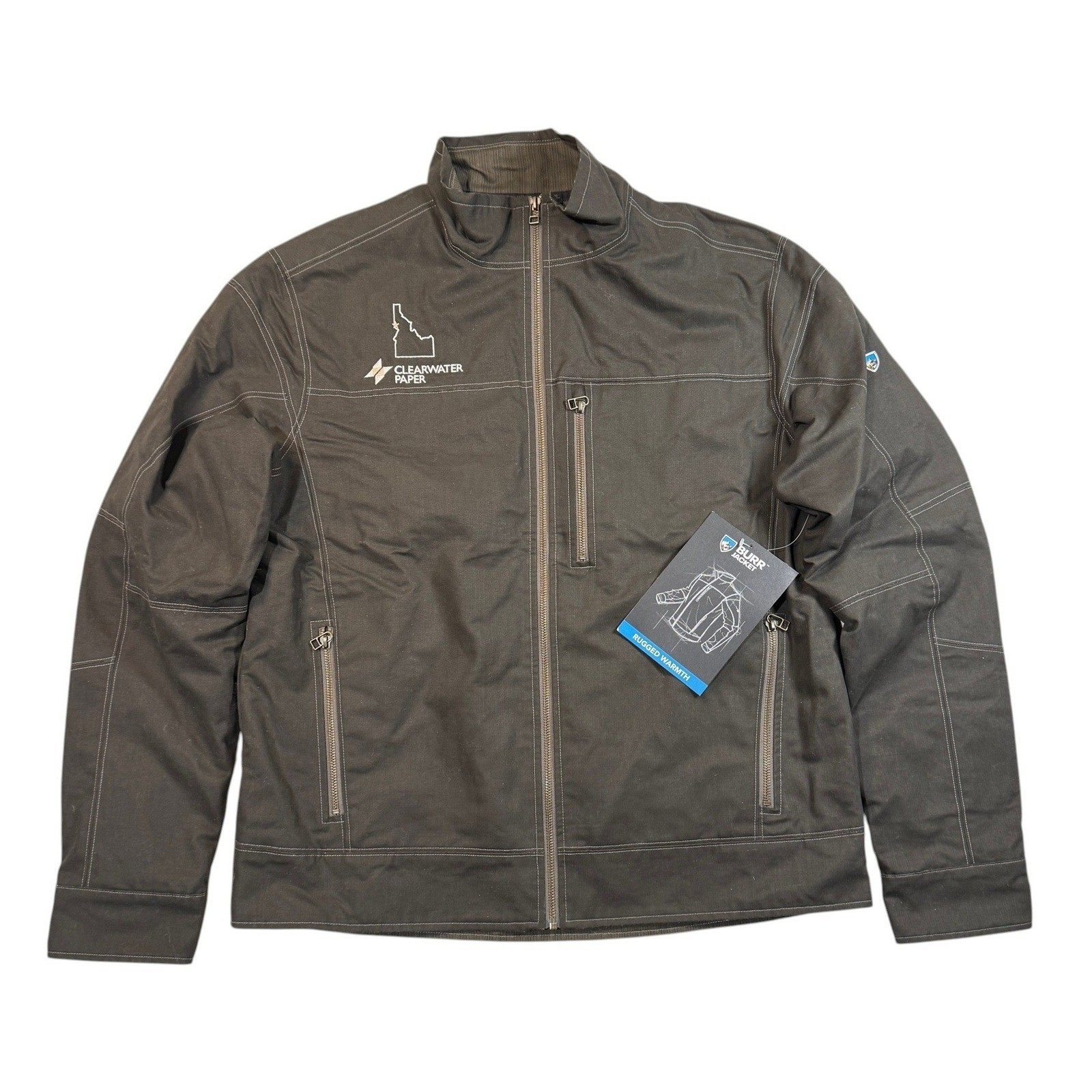 Kuhl Burr Jacket Mens XL Gun Metal Brown Canvas 1052 NWT Vintage Patina