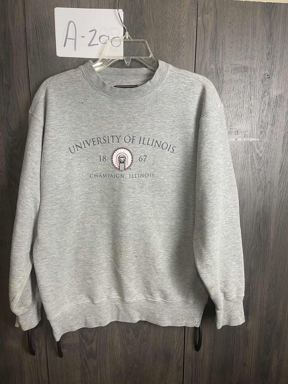 Vintage University Of Illinois Established 1967 Sweatshirt Mens Small Gray