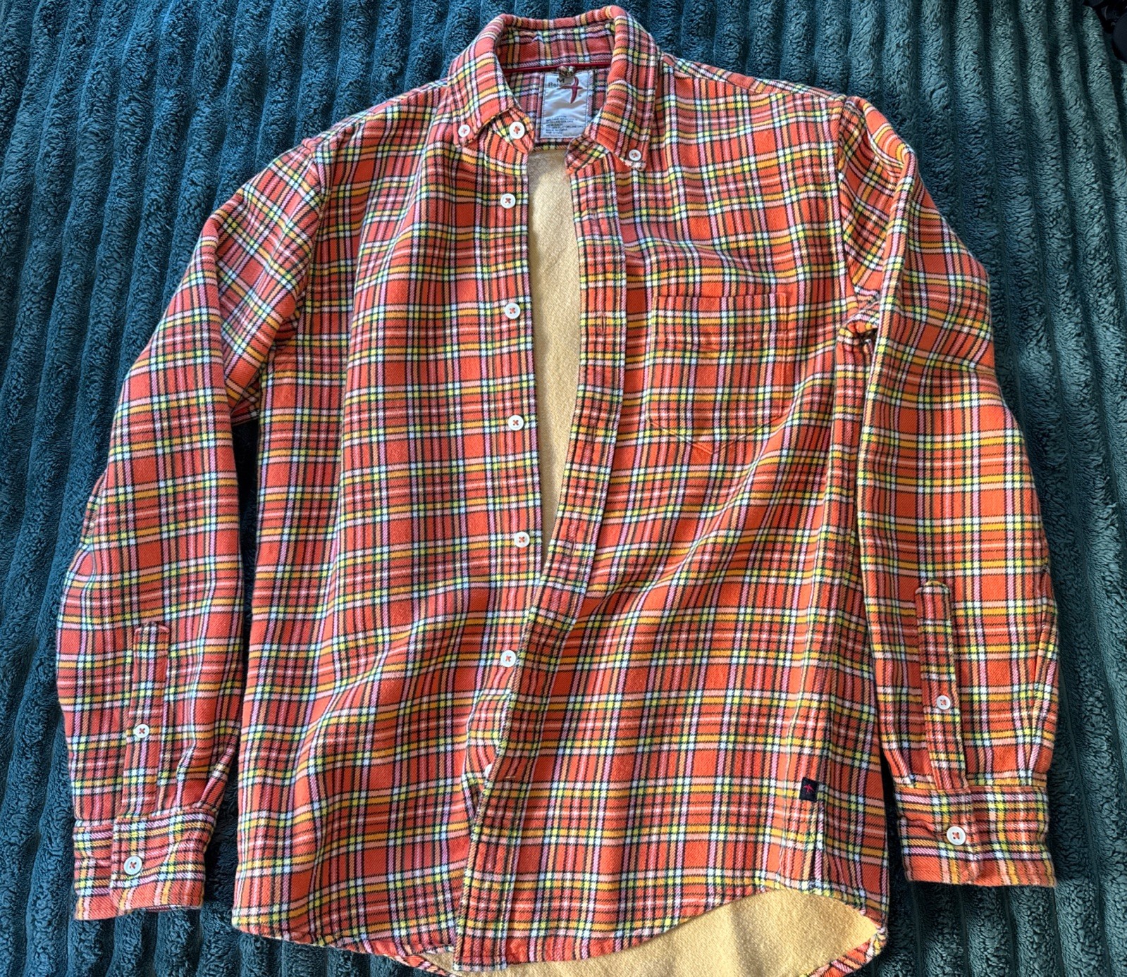 Relwen Men’s Orange Chamois lined Flannel Never Worn Size Medium