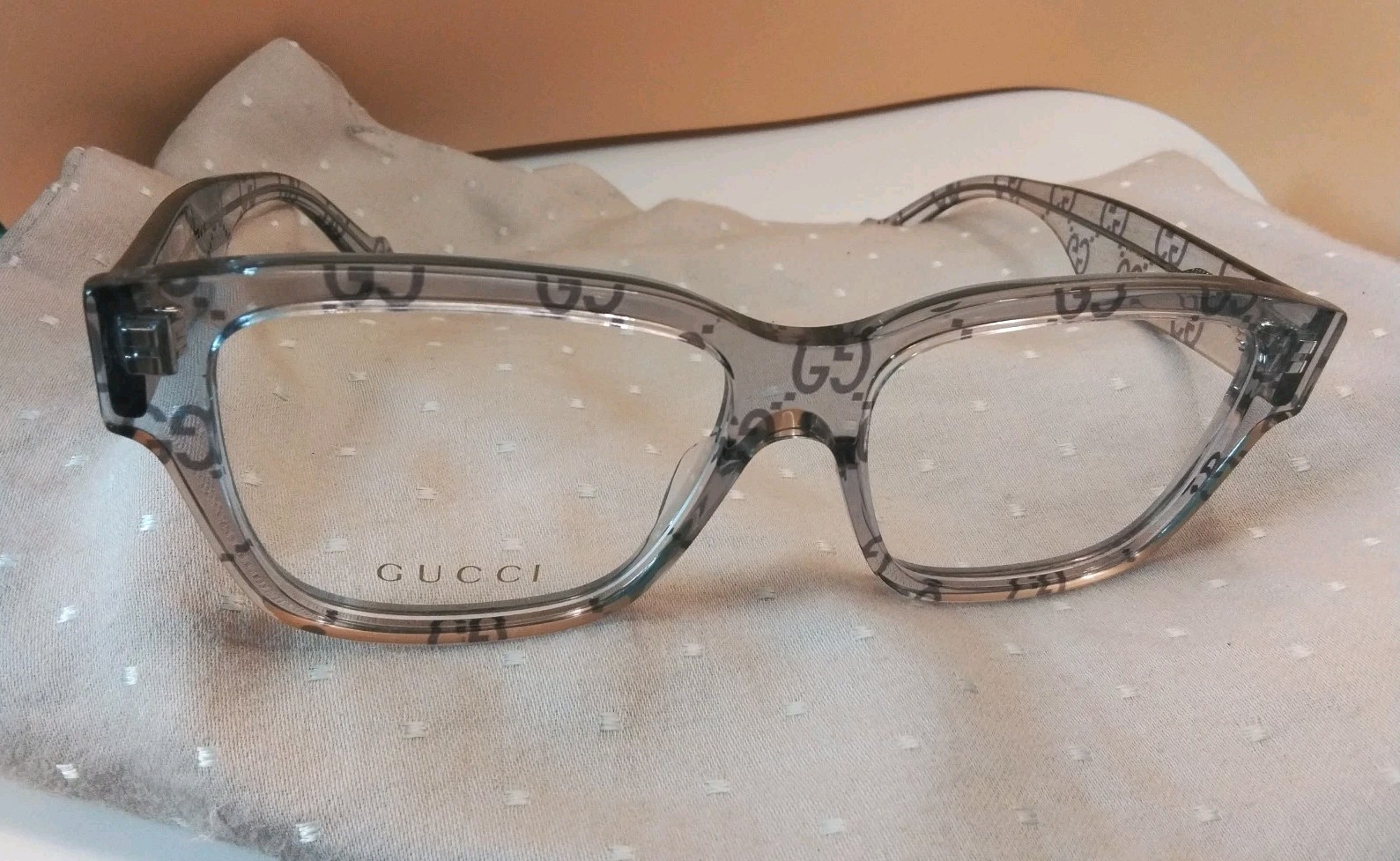 GUCCI GG1428O  Crystal GG Monogram Print Unisex Eyeglasses Optical 55□16-145