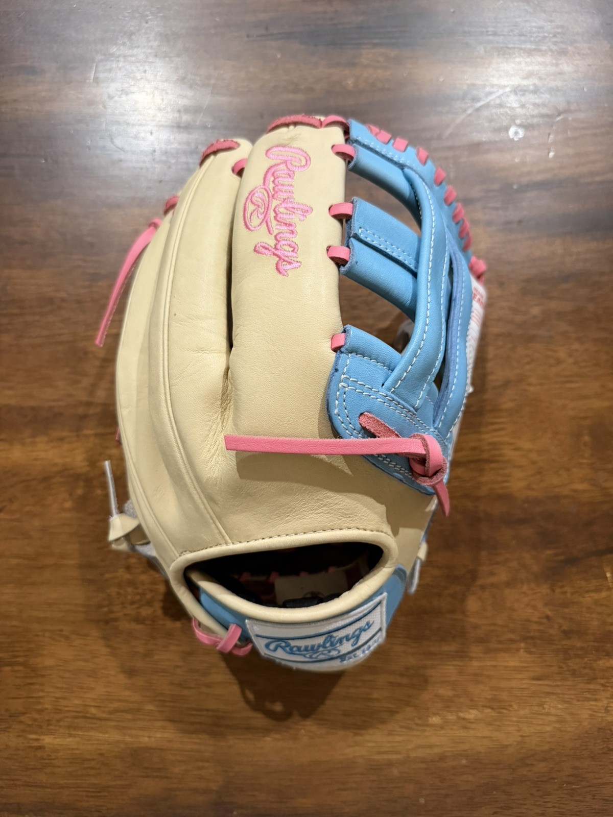Rawlings Heart of the Hide PROR207U-6C 12 1/4 Leather Glove Tan/BluePink RHT NWT Rawlings Heart of the Hide PROR207U-6C 12 1/4 Leather Glove Tan/BluePink RHT NWT