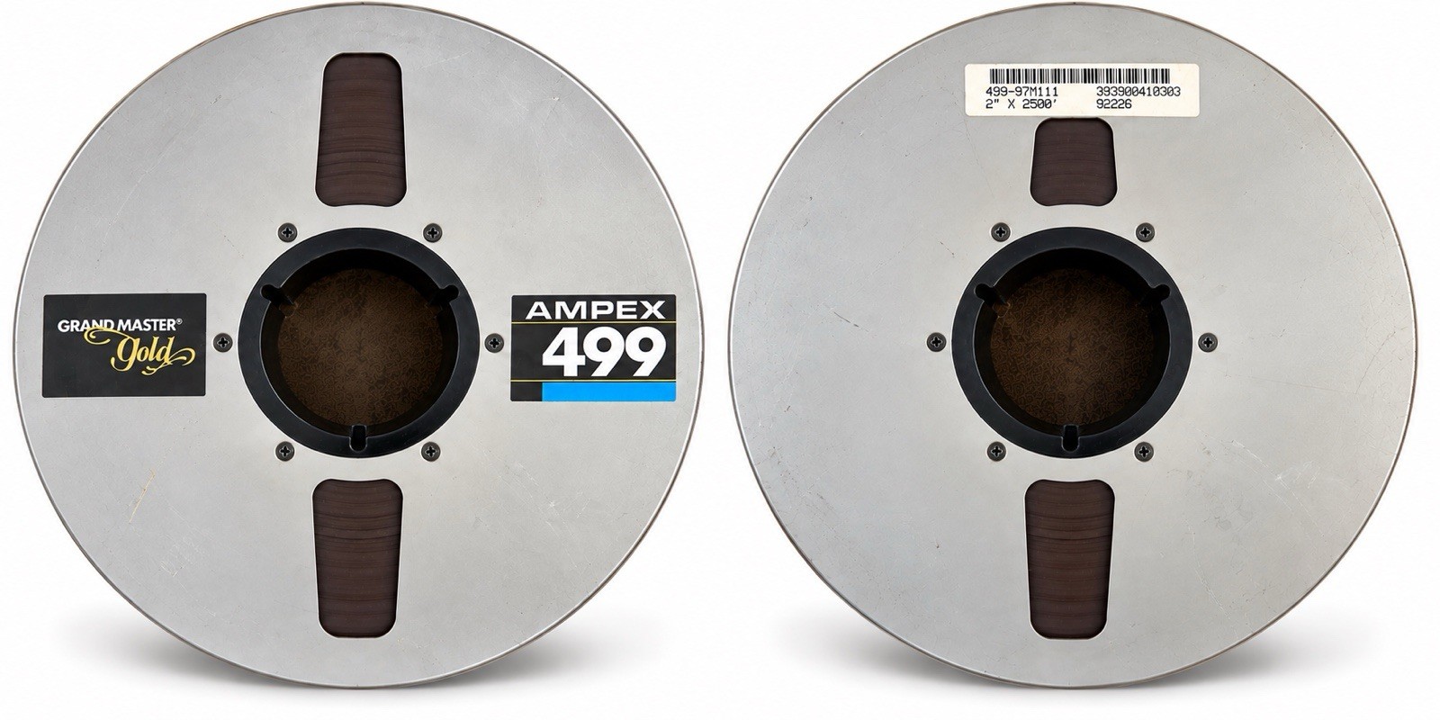 AMPEX 499 Grand Master Gold 2” x 2500’ Studio Master Tape 10.5” Metal Reel