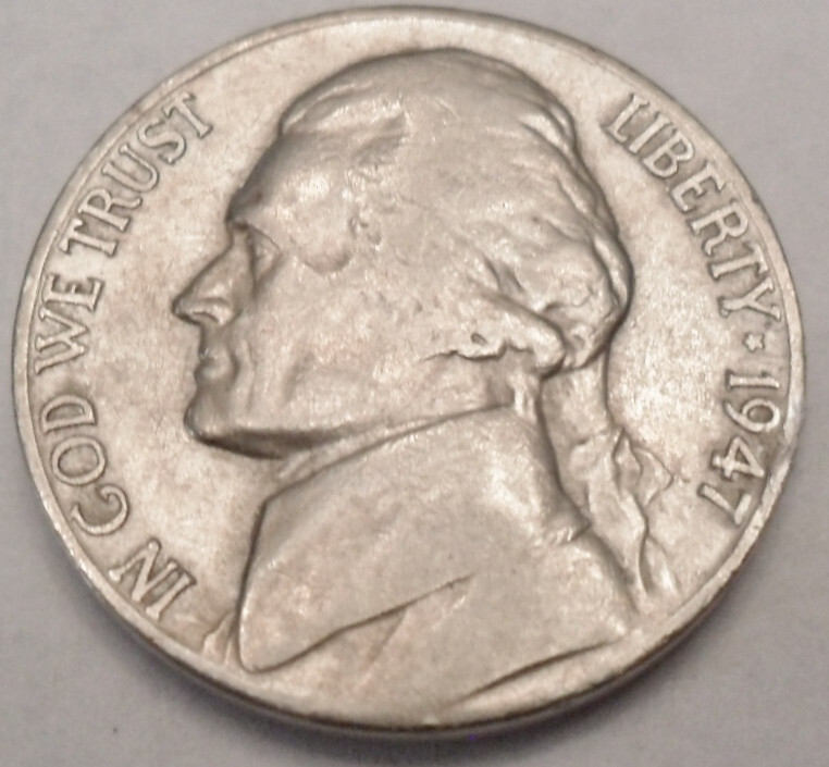 1947 P JEFFERSON NICKEL AVE CIRCULATED **FREE SHIPPING**