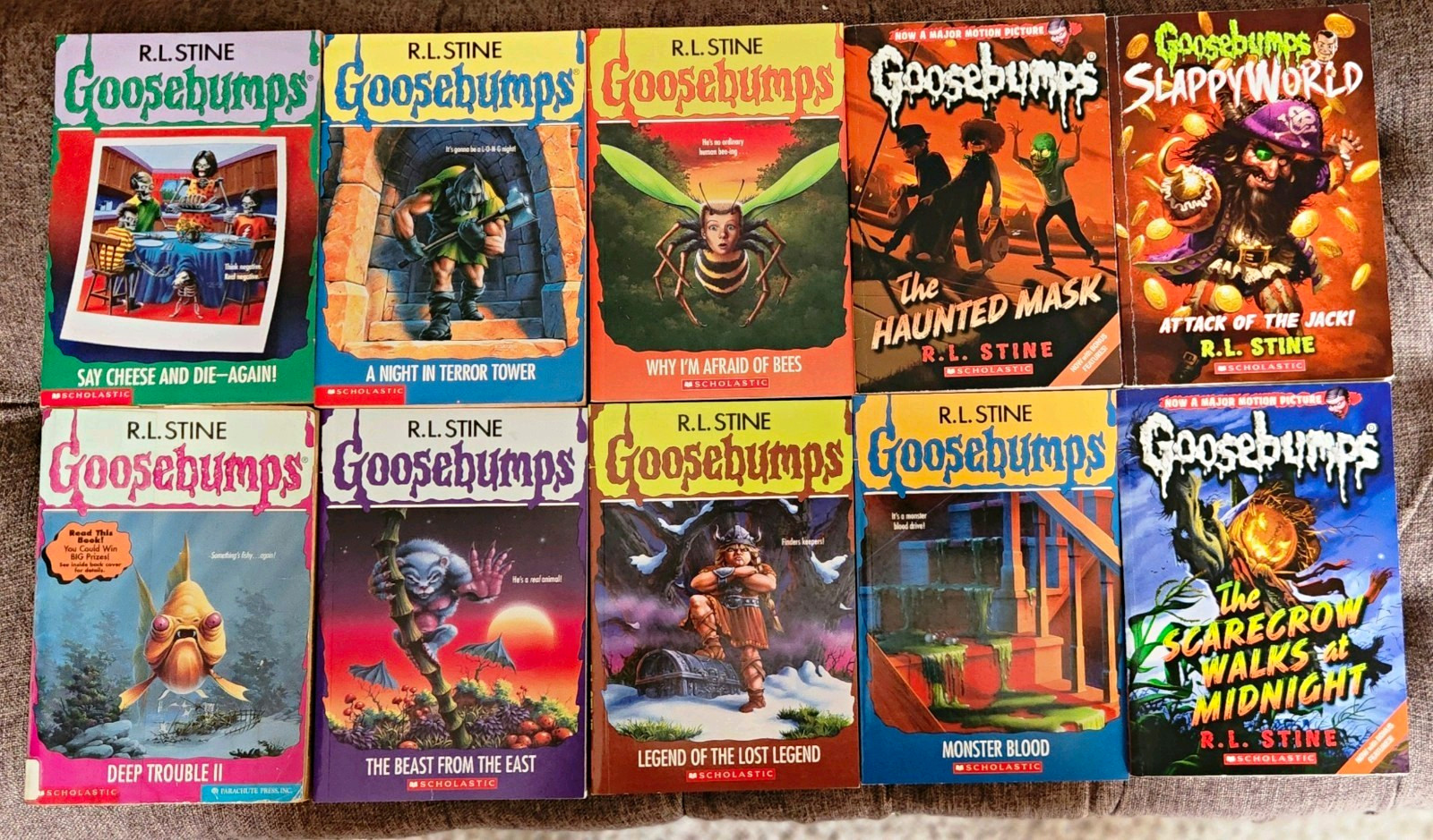 R.L. Stine Goosebumps Lot Of 10 Paperback Books Set #5 R.L. Stine Goosebumps Lot Of 10 Paperback Books Set #5